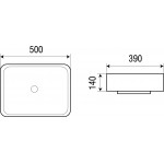 Раковина Weltwasser Elbach накладная прямоугольная 500х390х140 ELBACH 2195