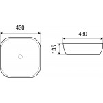 Раковина Weltwasser Elbach накладная овальная 430х430х135 ELBACH 2198