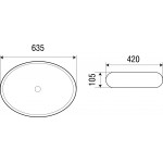 Раковина Weltwasser Elbach накладная овальная 635х420х105 ELBACH 3075