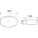 Раковина Weltwasser Elbach накладная овальная 610х365х115 ELBACH 3203