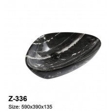 Раковина накладная Zandini нестандартная черная 590х390х135 мм Z-336