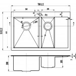 Мойка кухонная Zorg Inox 78х51 нержавеющая сталь графит R 5178-2-L