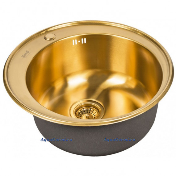 Мойка кухонная Zorg Inox 51х51 нержавеющая сталь бронза SZR-510 XL-BRONZE