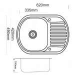 Мойка кухонная Zorg Inox 45х45 нержавеющая сталь графит SZR 450 GRAFIT