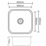 Мойка кухонная Zorg Inox 42х42 нержавеющая сталь графит SZR 4040 GRAFIT