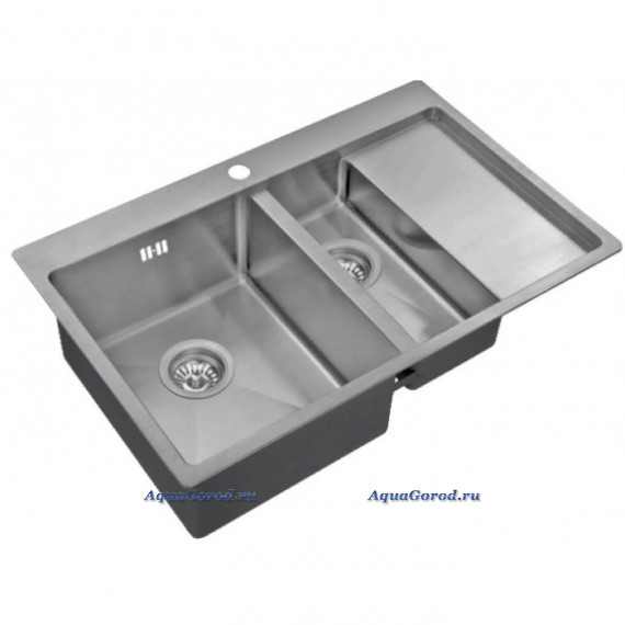 Мойка кухонная Zorg Inox 78х51 нержавеющая сталь графит R 5178-2-L