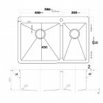 Мойка кухонная Zorg Light 78х51 нержавеющая сталь хром ZL R 780-2-510-L