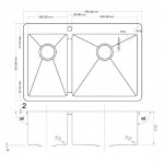 Мойка кухонная Zorg Light 78х51 нержавеющая сталь хром ZL R 780-2-510-R