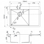 Мойка кухонная Zorg Light 78х51 нержавеющая сталь бронза ZL R 780510-L BRONZE