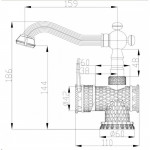 Смеситель для раковины Zorg Antic серебро A 413U-SL