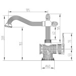 Смеситель для раковины Zorg Antic бронза A 424U-BR