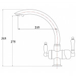 Смеситель для кухни Zorg Sanitary со встроенным фильтром питьевой воды бронза ZR 327 YF ANTIQUE