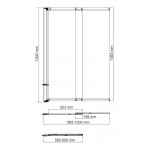 Шторка на ванну WasserKRAFT Main 41S02-100 стеклянная раздвижная/распашная двустворчатая 100х140