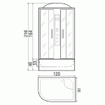 Душевая кабина River Dunay 120х90х210 с крышей матовое стекло высокий поддон левая 10000003132