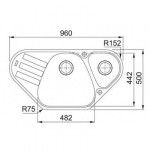 Мойка кухонная Franke AZG 661-E 3,5" гранит белый 96х50