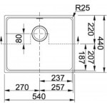 Мойка кухонная Franke KBG 110-50 3,5'' гранит бежевый 55х44