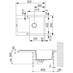 Мойка кухонная Franke MRG 611С 3,5" гранит оникс 62х50
