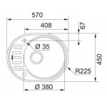 Мойка кухонная Franke POLAR PXN 611-57 нержавеющая сталь 57х45