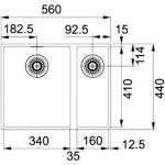 Мойка кухонная Franke SID 160 3,5" гранит полярный белый 56х44