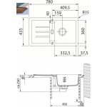 Мойка кухонная Franke STG 614-78 3,5" гранит оникс 78х43,5
