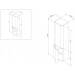 Шкаф-колонна AmPm Sensation подвесная левая белая глянцевая