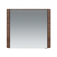 Зеркало-шкаф AmPm Sensation с подсветкой 80 см левый орех текстурированный