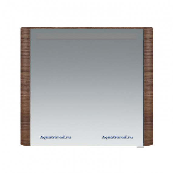 Зеркало-шкаф AmPm Sensation с подсветкой 80 см левый орех текстурированный