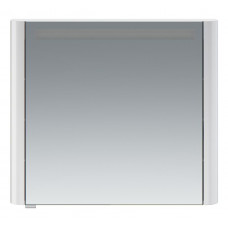 Зеркало-шкаф AmPm Sensation с подсветкой 80 см левый белый глянец