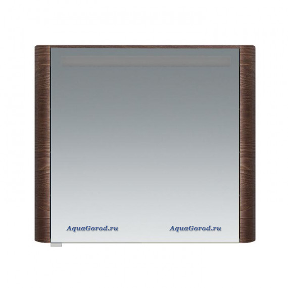 Зеркало-шкаф AmPm Sensation с подсветкой 80 см правый табачный дуб текстурированный