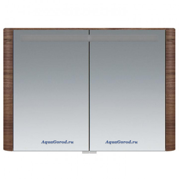 Зеркало-шкаф AmPm Sensation с подсветкой 100 см орех текстурированный