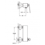 Смеситель Cezares Baden для душа без гарнитура BADEN-D-01