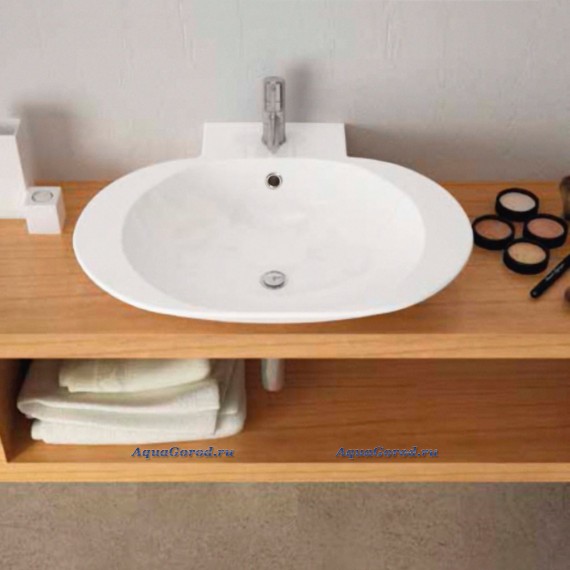 Раковина накладная BelBagno чаша керамическая овальная 60х48 BB3060KL