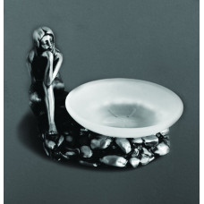 Мыльница Art&Max Juno с держателем настольная серебро AM-B-0071C-T