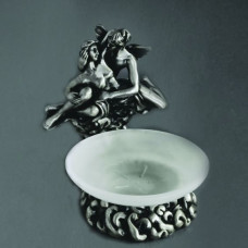 Мыльница Art&Max Romantic с держателем настольная серебро AM-B-0081C-T