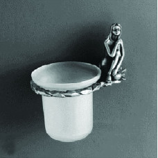 Щетка для унитаза Art&Max Juno с держателем подвесная серебро AM-B-0711-T