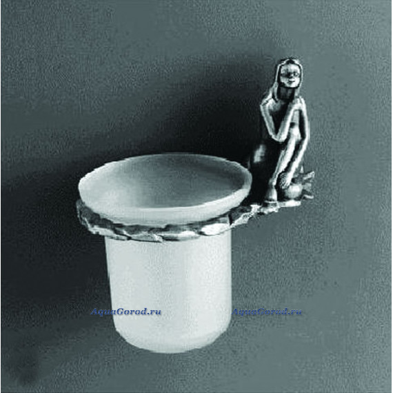 Щетка для унитаза Art&Max Juno с держателем подвесная серебро AM-B-0711-T