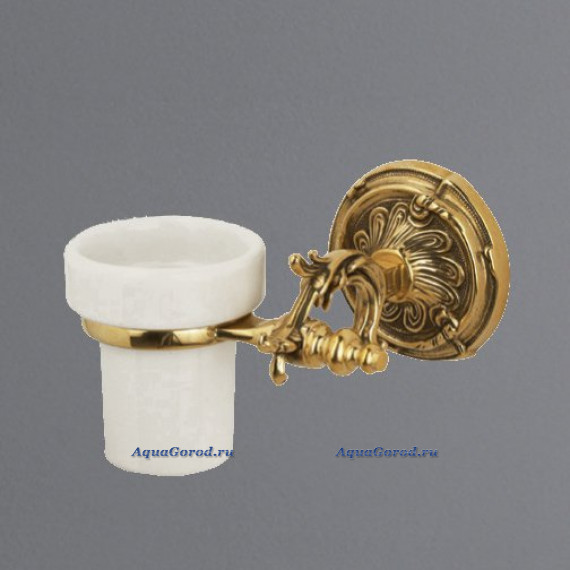Стакан Art&Max Barocco с держателем подвесной керамика-античное золото AM-1787-Do-Ant