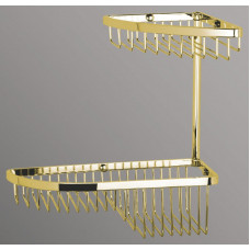 Полка угловая двух-ярусная Art&Max разноуровневая подвесная золото AM-G-2822-Do