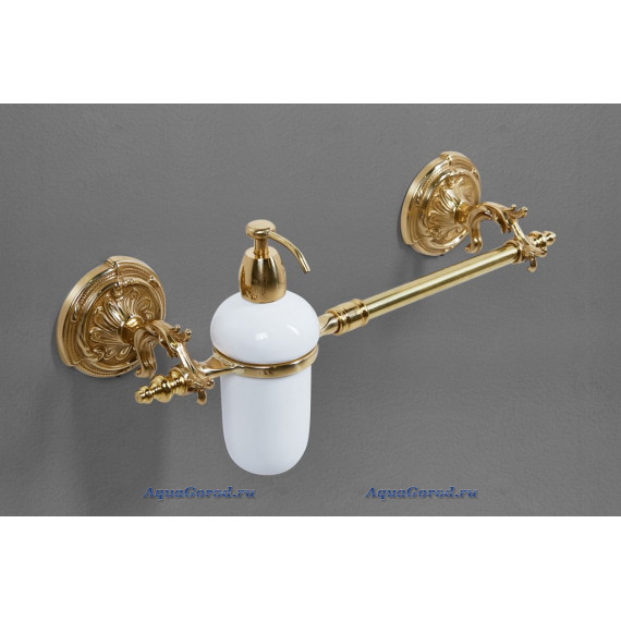 Полотенцедержатель с дозатором для жидкого мыла Art&Max Barocco античное золото AM-2057D-Do-Ant