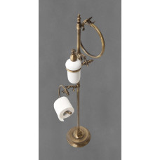 Стойка Art&Max Barocco с полотенцедержателем, диспенсером для жидкого мыла и держателем туалетной бумаги бронза AM-2164-Br