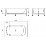 Ванна акриловая BelBagno прямоугольная 130х70 см BB101-130-70