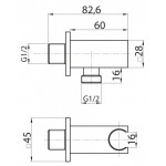 Штуцер Cezares Articoli Vari с держателем душа хром CZR-AI12-01