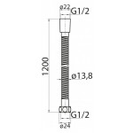 Душевой шланг Cezares гибкий 120 см золото CZR-FMDC-120-03