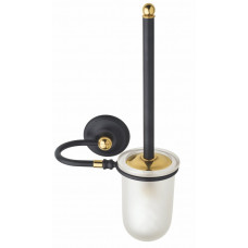 Щетка для унитаза Art&Max Sophia с держателем подвесная черный/античное золото AM-2145-Nero/Do-Ant