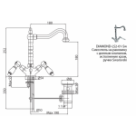 Смеситель Cezares Diamond для раковины высокий излив 180 мм хром ручки Swarovski DIAMOND-LS2-01-Sw