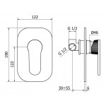 Смеситель Cezares Diana встраиваемый для душа на 1 источник DIANA-DIM-01