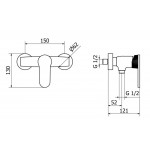 Смеситель Cezares Diana для душа без гарнитура DIANA-DM-01