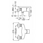 Смеситель Cezares Dolce для душа без гарнитура DOLCE-DM-01-Cr