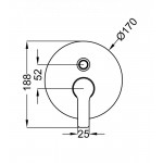 Смеситель Cezares Dolce встраиваемый для ванны и душа на 2 источника DOLCE-VDIM-01-Cr