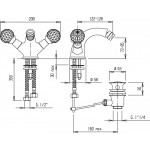 Смеситель Cezares Lord для биде с донным клапаном бронза LORD-BS1-02